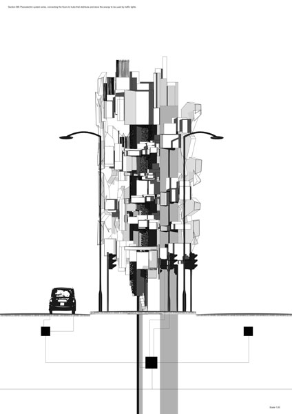 Proposed structure on the traffic island of East Road and New North Road.